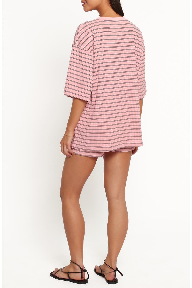 Jazmine Striped Knit Short Set, Alternate, color, PALE PINK STRIPE