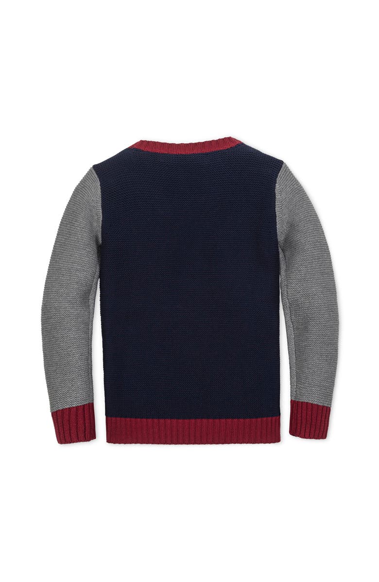Hope & Henry Kids' Organic Long Sleeve Crewneck Pullover Sweater, Alternate, color, Navy And Dark Gray Heather