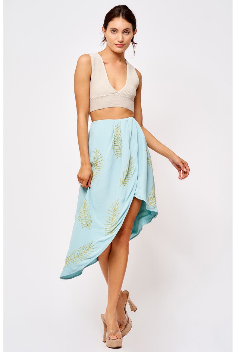 Jennifer Bead Palm Tulip Skirt, Alternate, color, BLUE
