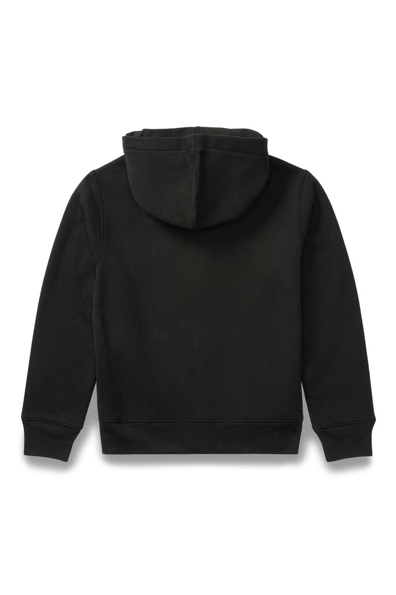 Kids' Full Zip Fleece Hoodie, Alternate, color, POLO BLACK