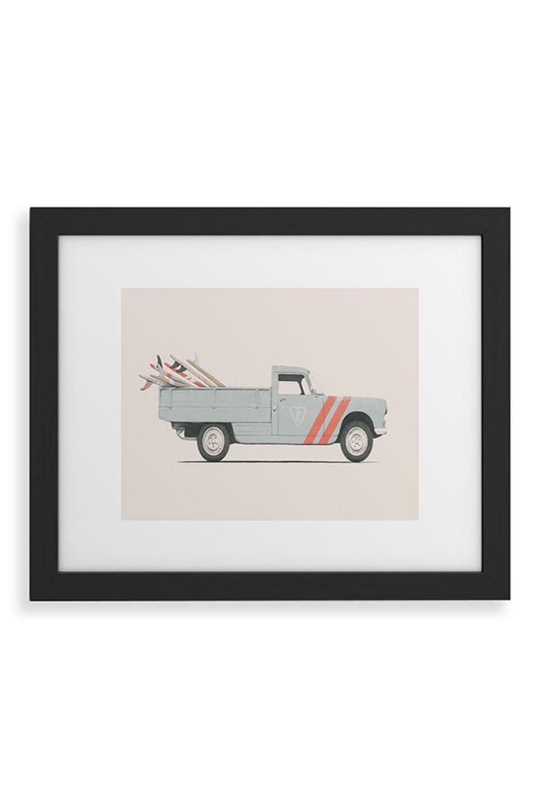 Surfboard Pick Up Van Framed Art Print, Main, color, BLACK FRAME 18X24