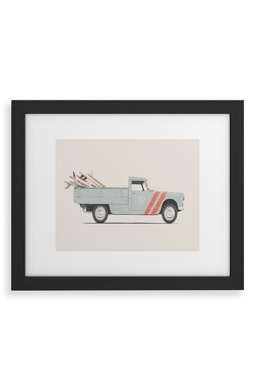 Deny Designs Surfboard Pick Up Van Framed Art Print in Black Frame 11X14 