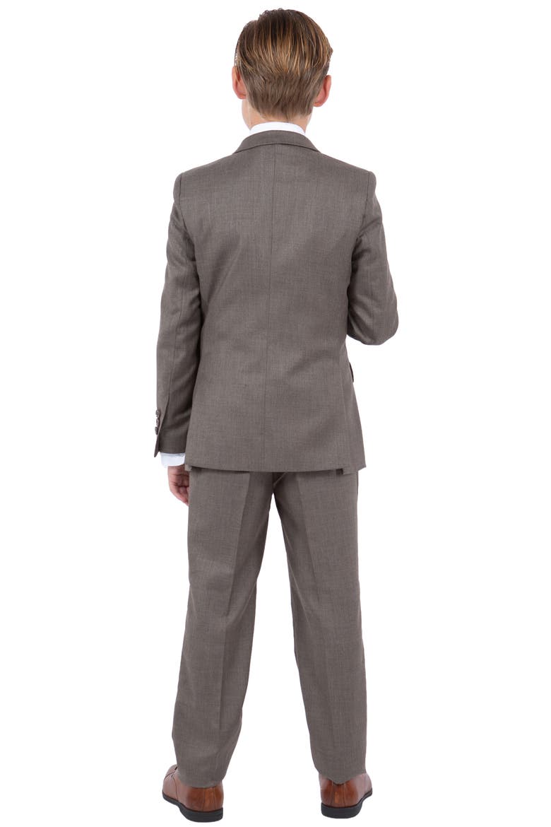 Kids' Cocoa Five-Piece Sharkskin Suit, Alternate, color, COCOA