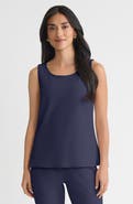 Ming Wang Stretch Deco Crepe Scoop Neck Tank