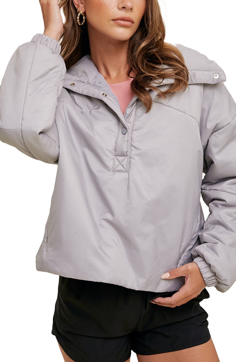 WISHLIST Hooded Nylon Anorak Jacket, Main, color, Mist