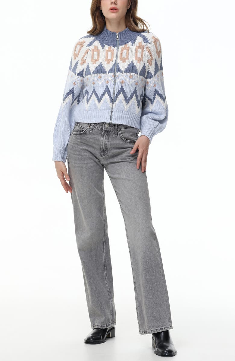 525 Victoria Fair Isle Zip Cardigan, Alternate, color, 