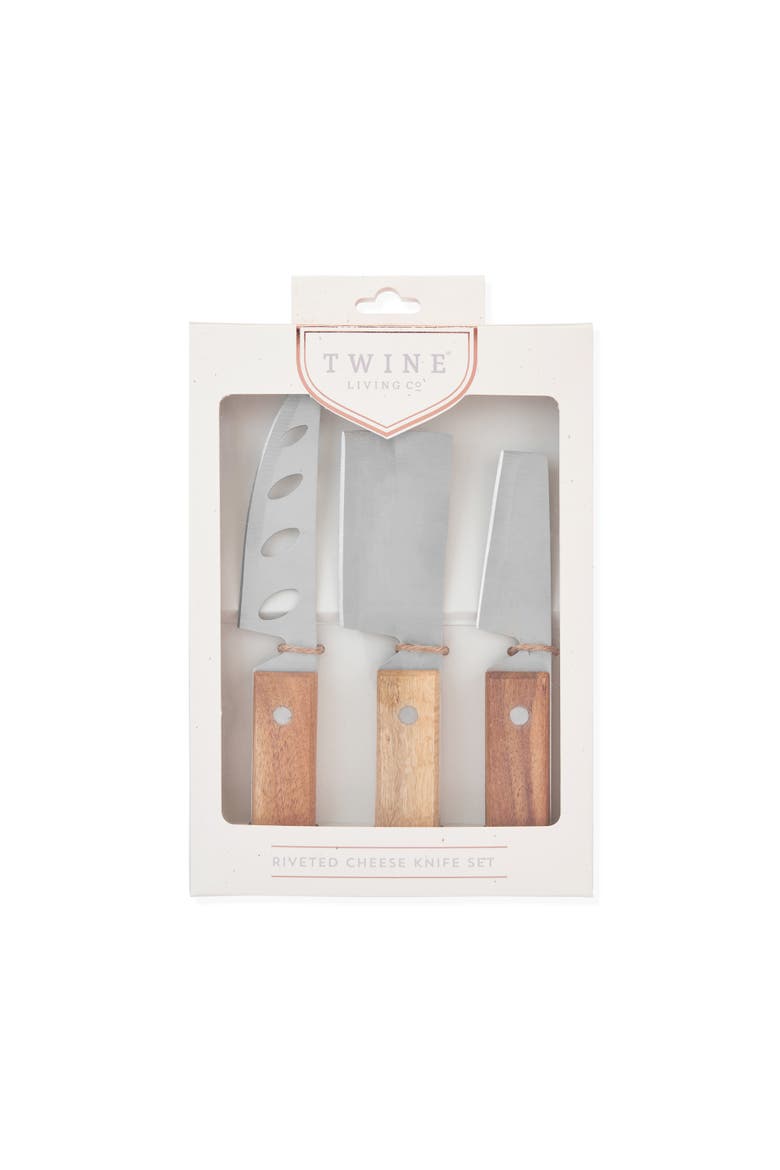 Rustic Cheese Knives Set of 3, Alternate, color, BROWN
