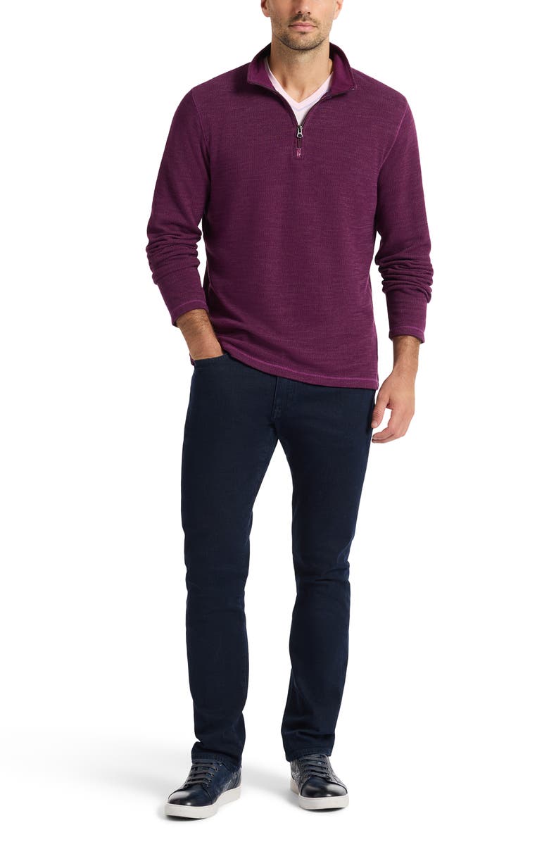 Robert Graham Griffin Quarter-Zip Sweatshirt, Alternate, color, Dark Purple