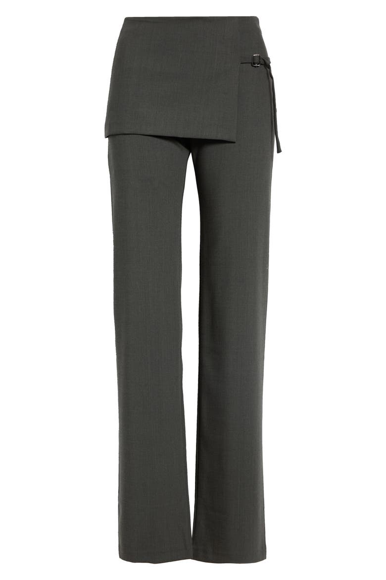 Archive Skirted Straight Leg Trousers, Main, color, GREEN