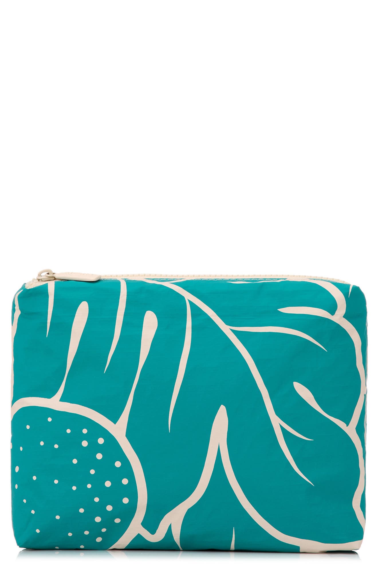 Aloha Collection Small Ulu Nui Water Resistant Tyvek<sup>®</sup> Zip Pouch, Main, color, Dark Teal/ Sandstone