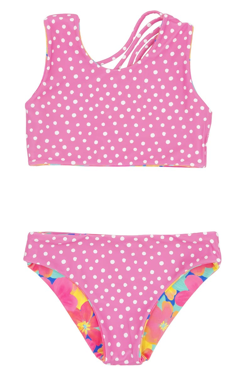 Feather 4 Arrow Kids' Summer Sun Strappy Reversible Two-Piece Swimsuit, Alternate, color, 