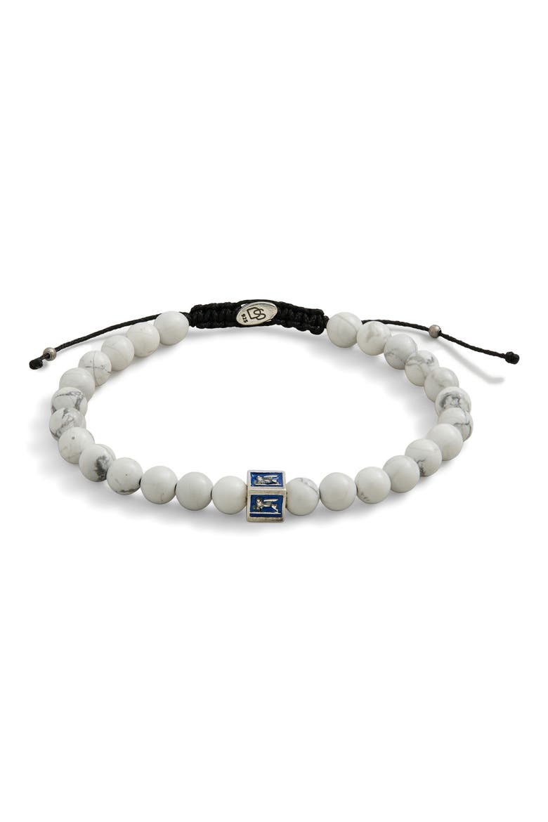 Men's Venetian Lion Slider Bracelet, Main, color, ROYAL BLUE/ WHITE