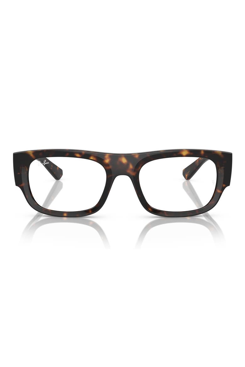 RX7218 52mm Rectangle Optical Glasses, Main, color, HAVANA