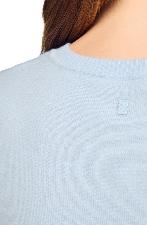 Sandro Ruffled Cropped Sweater In Blue