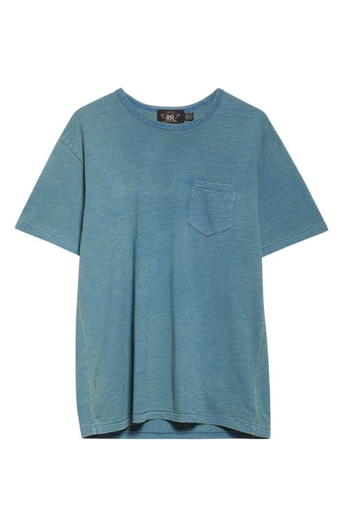 Double Rl Indigo Jersey Pocket T-shirt In Blue