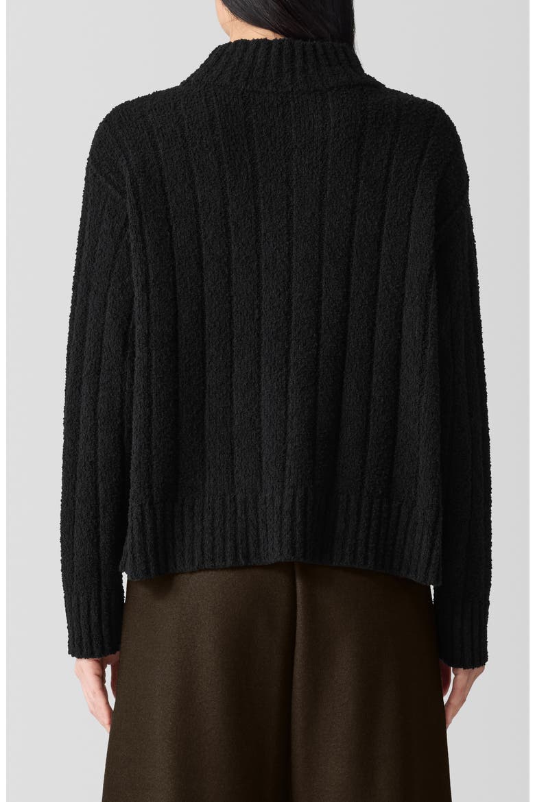 Mock Neck Ribbed Sweater, Alternate, color, BLACK