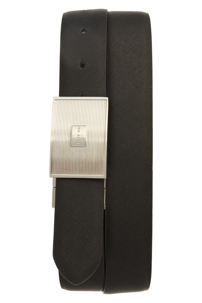 Aydon Reversible Leather Belt, Alternate, color, BLACK
