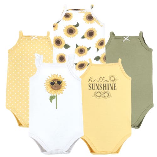 Hudson Baby Soft Cotton Sleeveless Bodysuit In Yellow