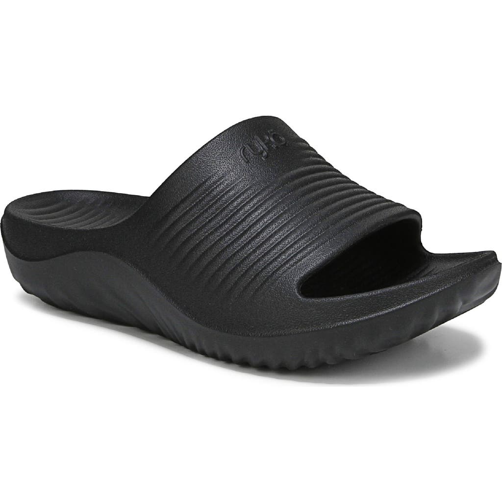 Ryka Rykä Echo Recovery Slide Sandal In Black
