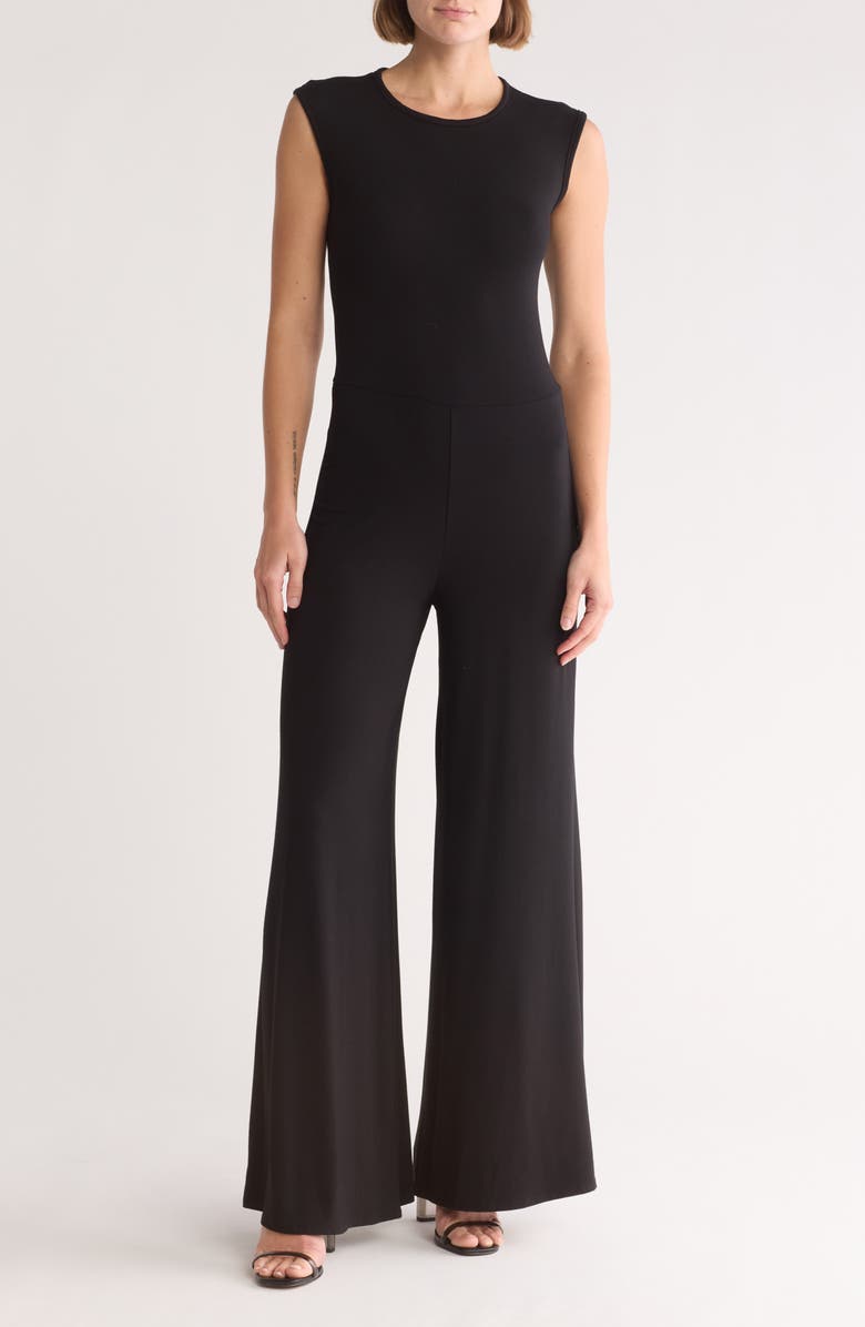 GO COUTURE Sleeveless Jumpsuit, Main, color, Black