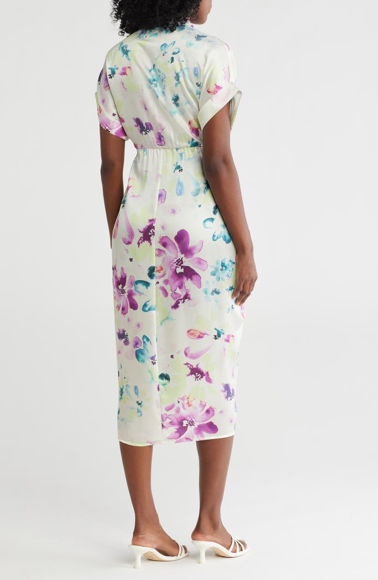 Steve Madden Tony Tie Front Midi Dress, Alternate, color, Multi