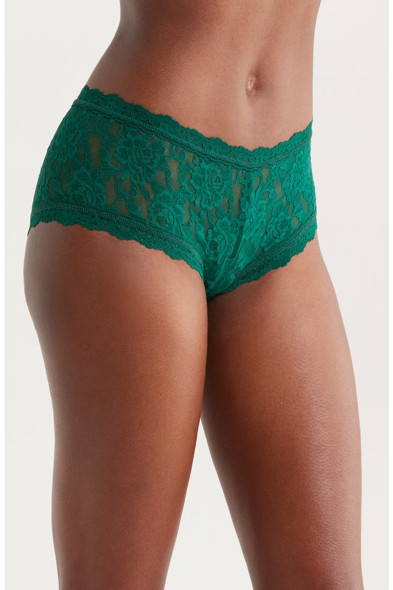 Signature Lace Boyshorts, Alternate, color, FOREST GREEN