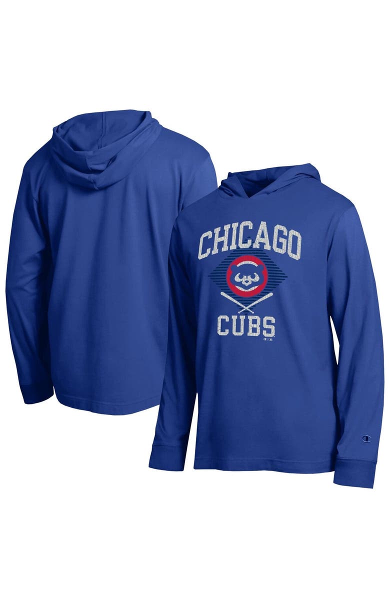 Champion Men's Champion  Royal Chicago Cubs Cooperstown Hooded Long-Sleeve T-Shirt, Main, color, Royal