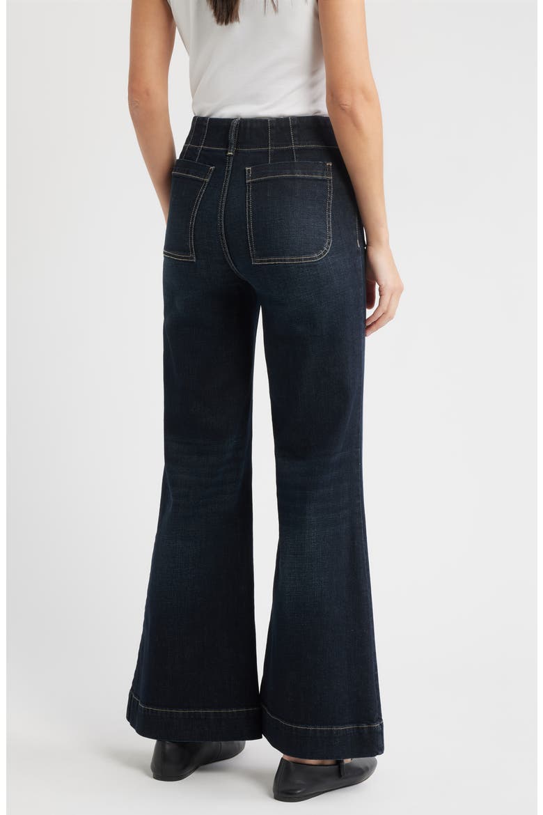 Soho Patch Pocket Wide Leg Jeans, Alternate, color, DARK WHISKER WASH