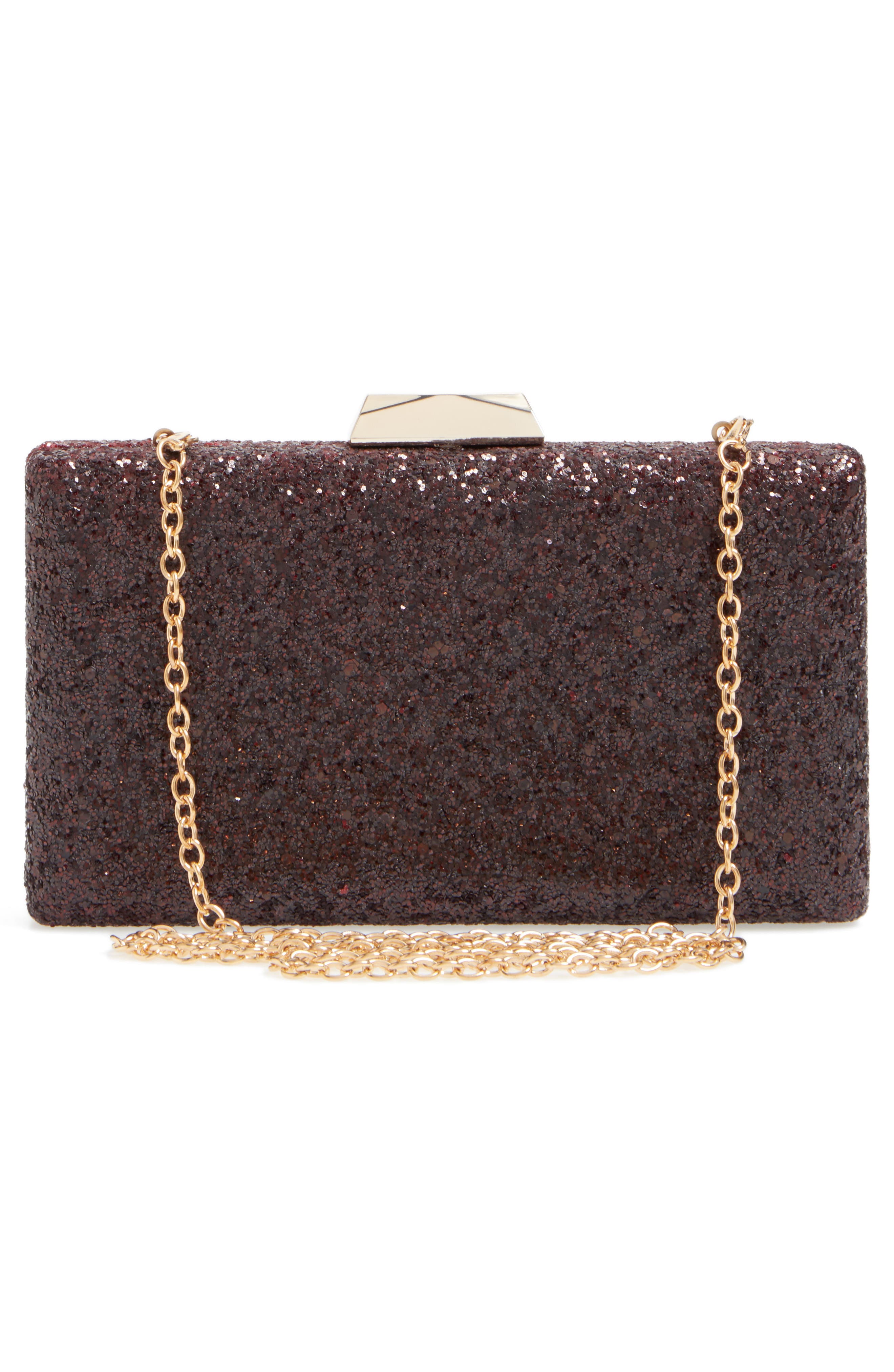 Glitter Minaudière, Alternate, color, OXBLOOD
