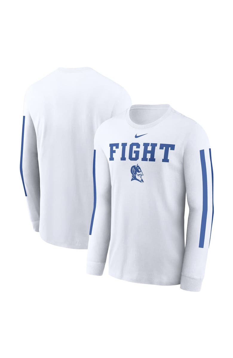 Nike Men's Nike White Duke Blue Devils Local Spirit Slogan Long Sleeve T-Shirt, Main, color, White