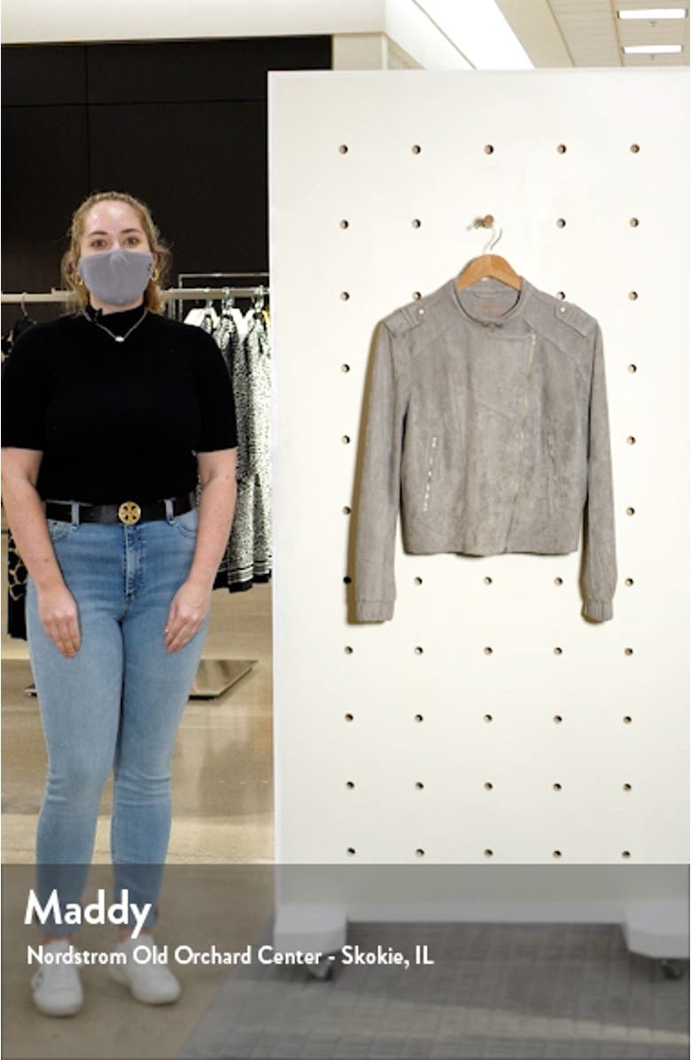 Faux Suede Moto Bomber, sales video thumbnail
