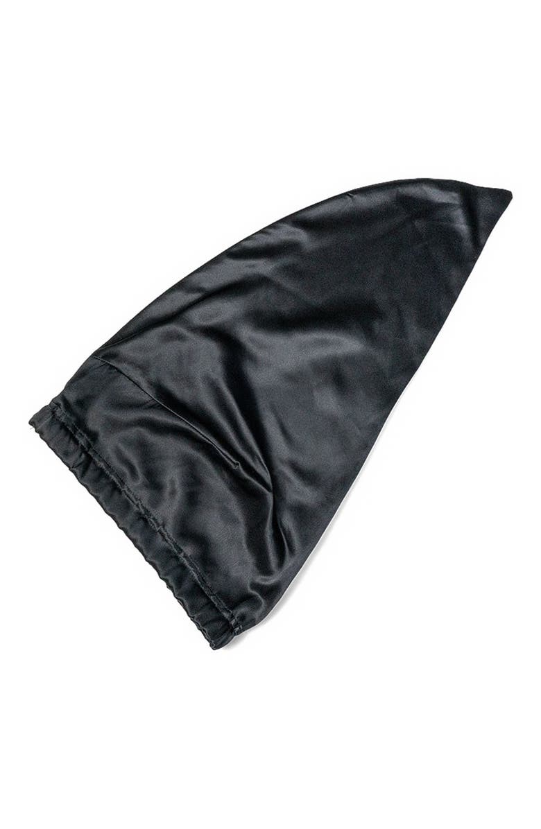 SILKSILKY Pure Silk Elasticated Bonnet, Alternate, color, Black