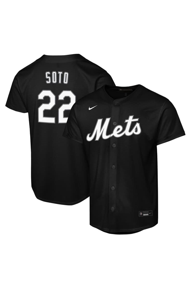 Nike Youth Nike Juan Soto Black New York Mets Lights Out Replica Player Jersey, Main, color, Black