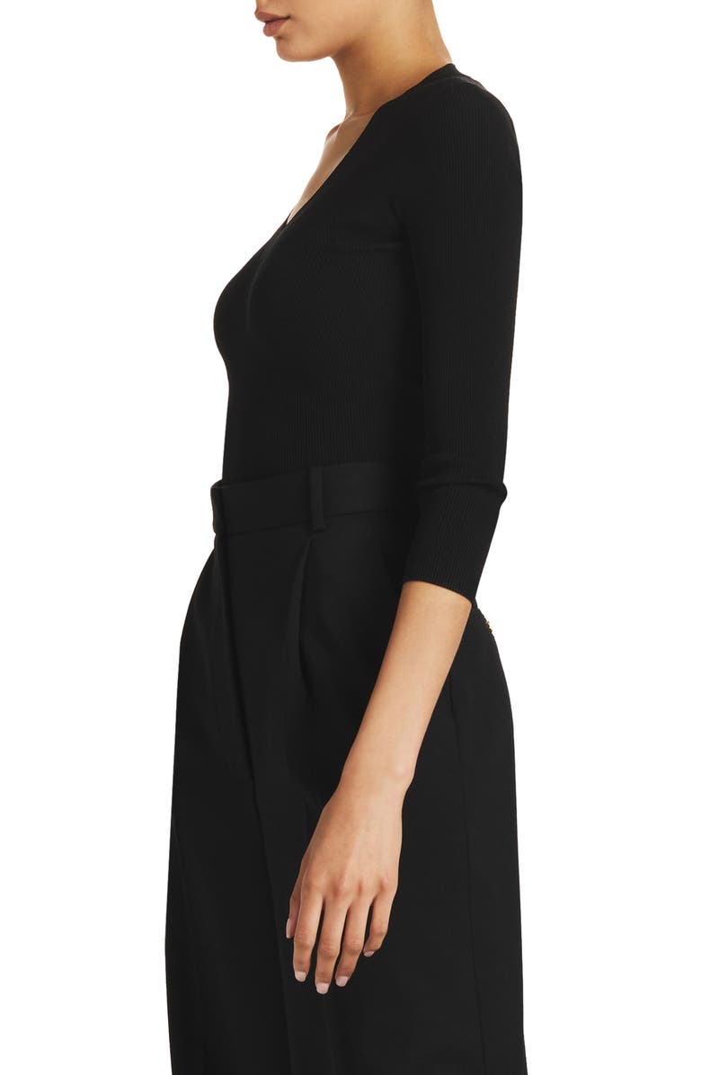 St. John Collection Fine Gauge V-Neck Rib Sweater, Alternate, color, 