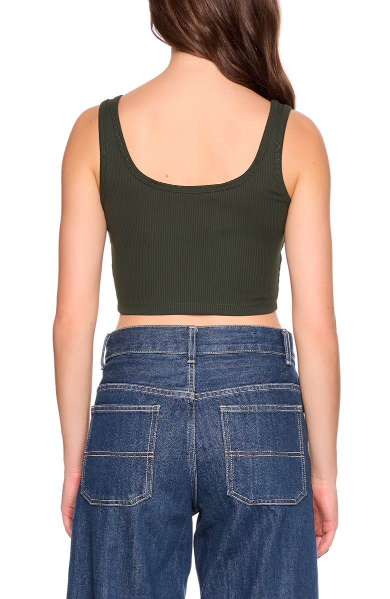 Susana Monaco Rib Scoop Neck Crop Tank, Alternate, color, Hunter Green