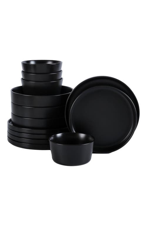 Stone Lain Celina Stoneware 12-piece Dinnerware Set, Cereal And Dinner Bowls In Black