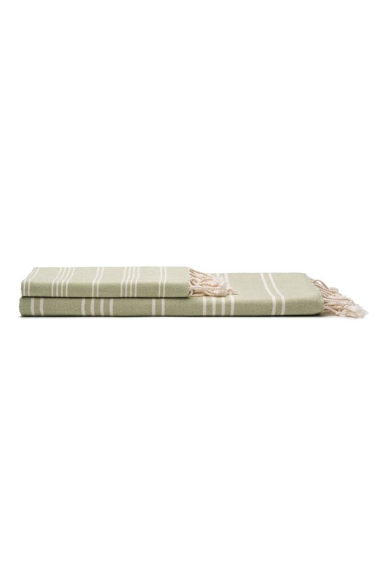Essential Stripe Turkish Cotton Bath and Hand Towel - Set, Main, color, Sage Green