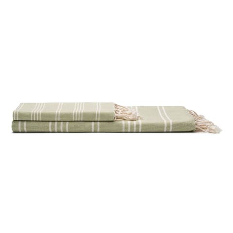 Essential Stripe Turkish Cotton Bath and Hand Towel - Set