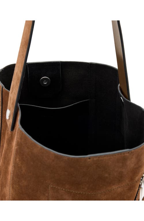 Allsaints Alba Leather Hobo Bag In Brown