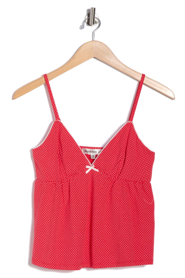 Picot Edge Babydoll Camisole, Alternate, color, RED