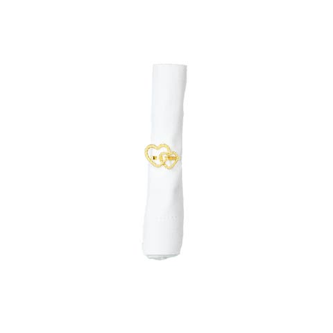 Gold Double Hearts Premium Valentine's Day Napkin Ring