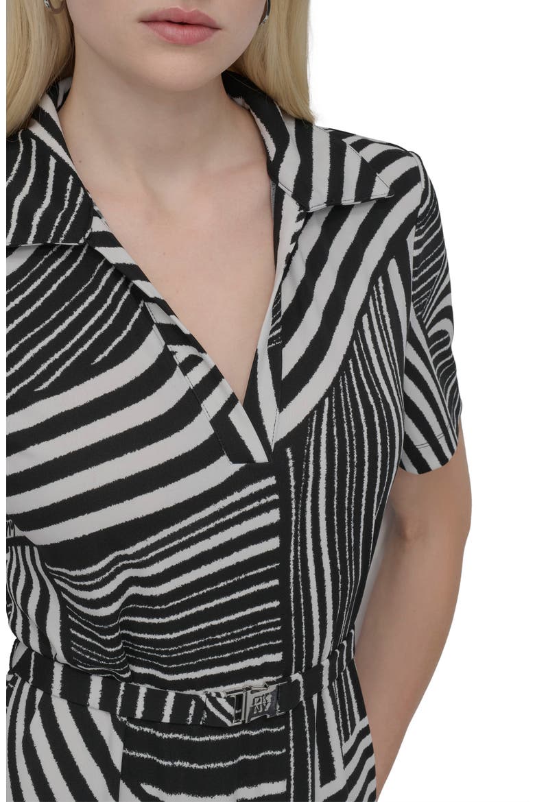 Short Sleeve Belted Maxi Dress, Alternate, color, BLACK/ IVORY