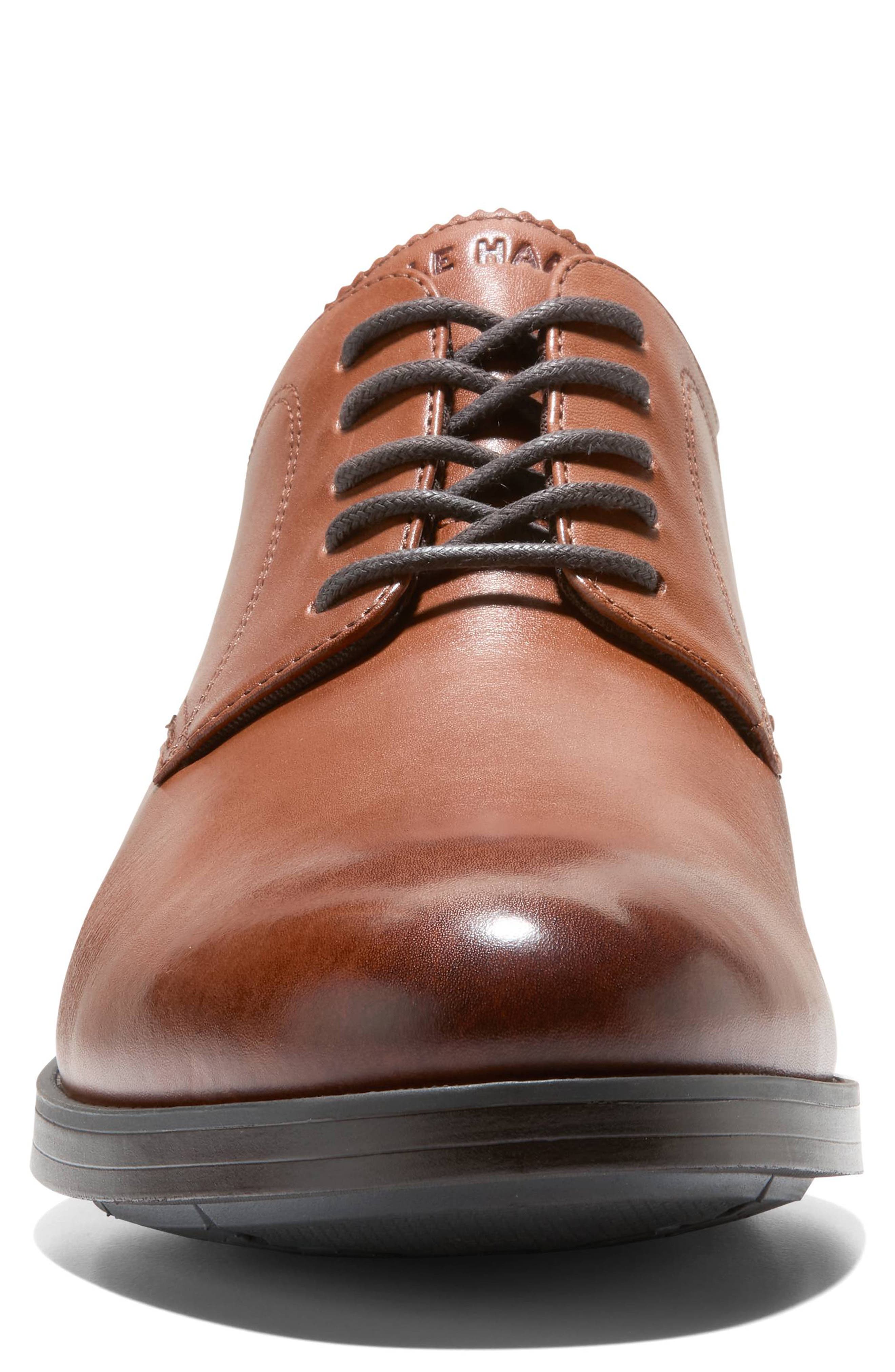 Newmark Grand Plain Toe Derby, Alternate, color, BRITISH TAN / DARK BROWN