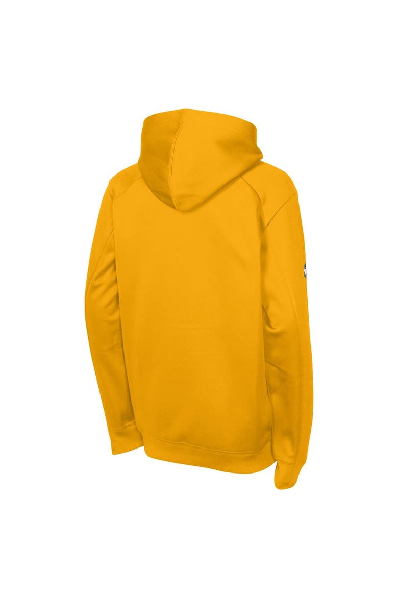 Youth Fanatics Gold Nashville Predators Authentic Pro Rink Raglan Hoodie, Alternate, color, Gold