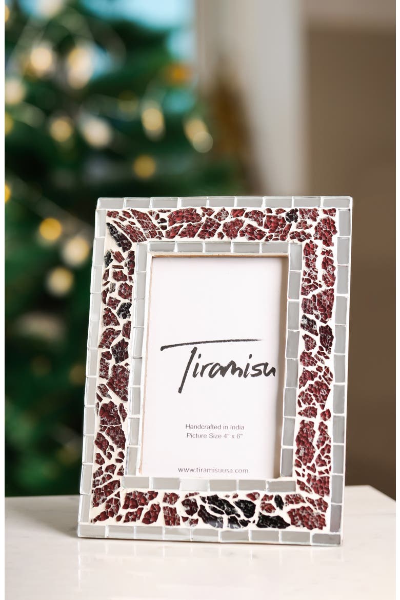 Arctic Whisper Mosaic 4" x 6" Picture Frame, Alternate, color, RED