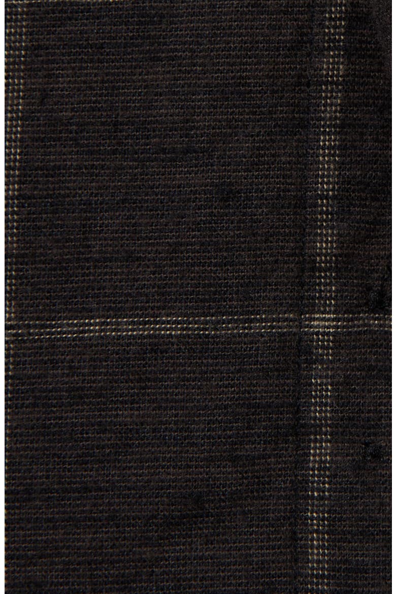Tuscumbia Standard Fit Windowpane Cotton & Linen Button-Down Shirt, Alternate, color, BROWN/ TAN