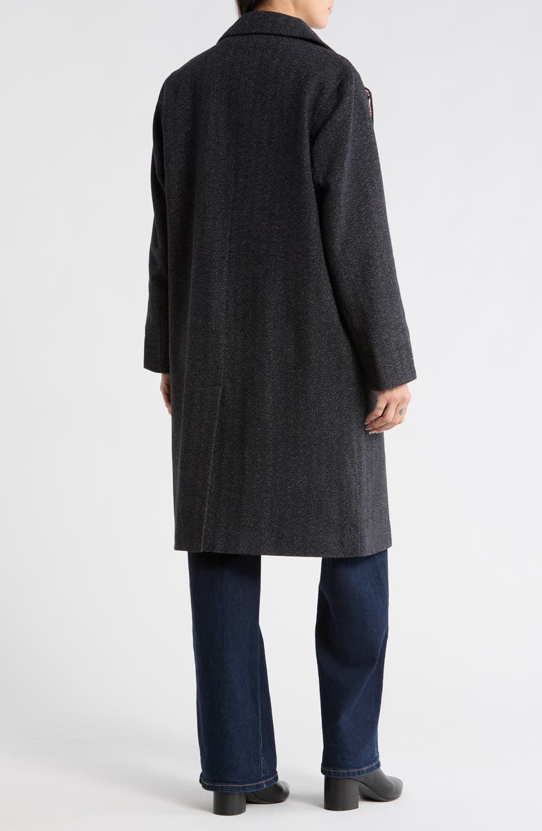 Desigual Tomichi Brocade Patch Overcoat, Alternate, color, Black