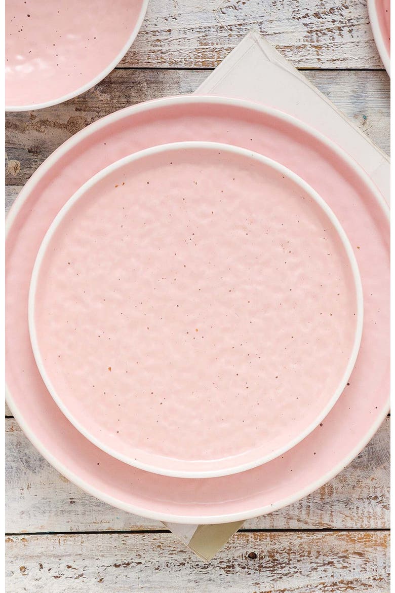 Elena Stoneware 4-Piece Salad Plate Set, Alternate, color, Pink