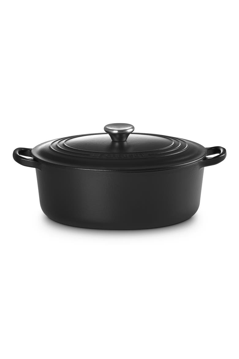 Traditional 4.5-Quart Enamel Cast Iron Oval Dutch Oven, Alternate, color, LICORICE