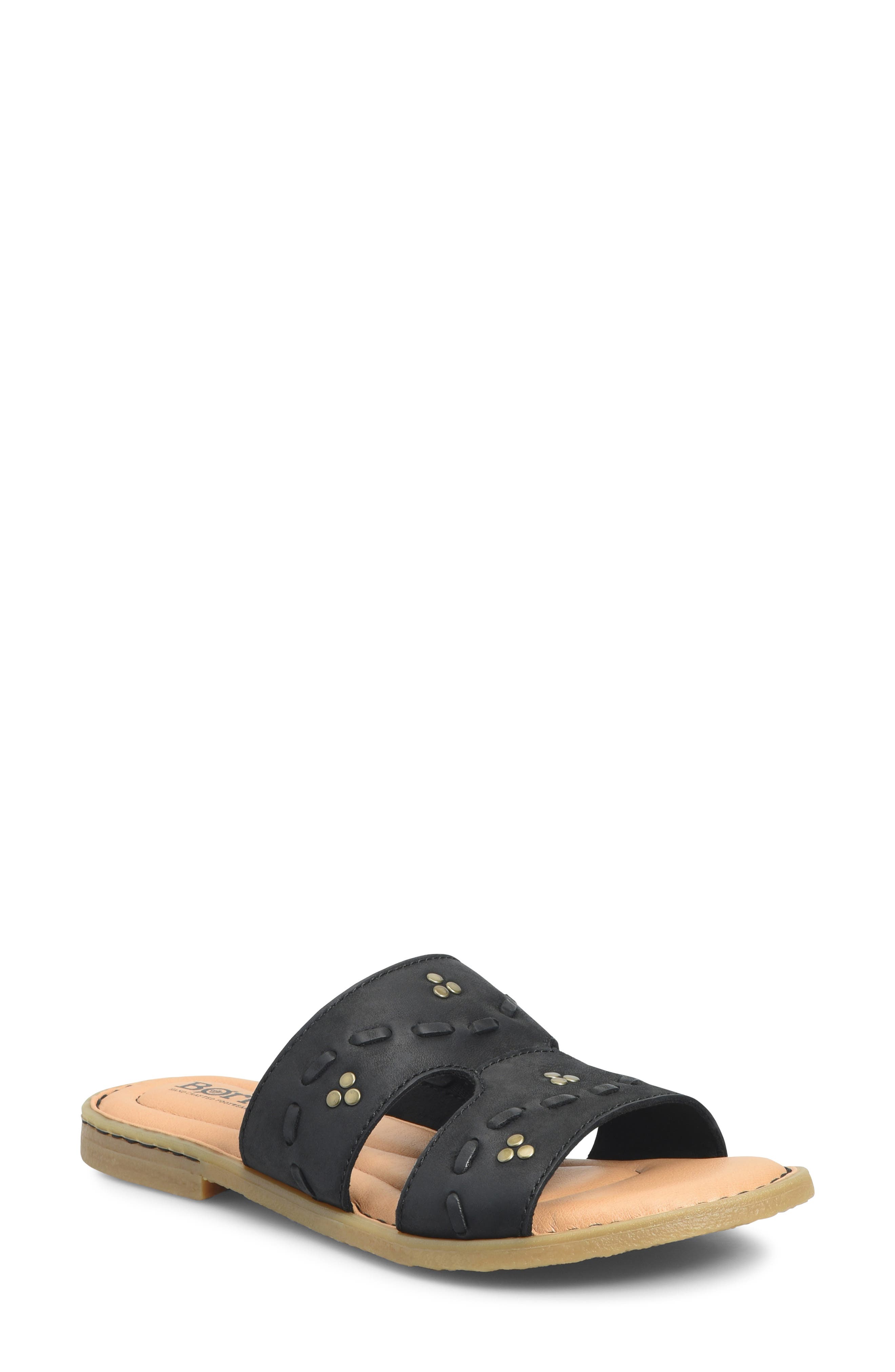Børn Benita Slide Sandal, Main, color, Black Nubuck
